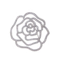 Camellia Openwork Crystal Two Designs Metal Brooch Pin view 6