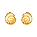 Spiral Shell Stud Earrings in Polished Gold and Silver Tone view 5