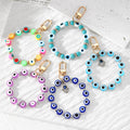 Evil Eye Beaded Wristlet Clip Keychains in Five Designs view 1