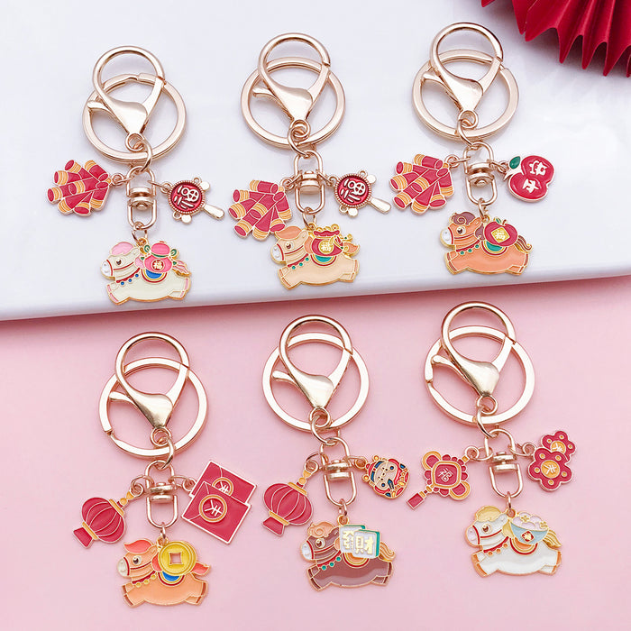 Horse Charm Keychains Featuring Apple Across 30 Pictured Variations