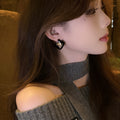 Red Flocked Square Crystal Stud Earrings Fashion Jewelry view 4