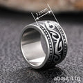 Steel Tone Tribal Wave Wide Band Finger Ring Sizes 6-13 view 4