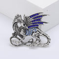 Winged Dragon Brooch With Curled Tail in Copper or Silver Tone view 7