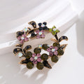 Olive Branch Wreath Crystal Metal Brooch Pin for Jackets and Lapels view 4