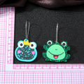 Silver Tone Glitter Cartoon Frog Acrylic Long Hook Earrings view 4