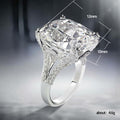 Silver Tone High Set Square Clear Stone Filigree Ring view 5