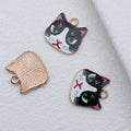 Enamel Cat Face Charms in Six Designs for Jewelry and Craft Making view 4