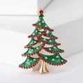 Green Crystal Christmas Tree Brooch With Red Garland view 6