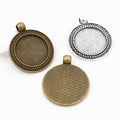 Plain Round Pendant Bezel Settings With Beaded Inner Rim view 5