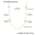Gold Bead Station Necklace Teardrop Triangle Czech Glass view 11