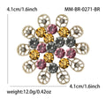 Multicolor Crystal Flower Brooch with Open Petal Loops view 5