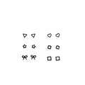 Six Pair Black Geometric Small Stud Earring Card Set view 5