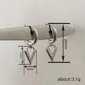 Silver Geometric V Charm Huggie Hoop Drop Earrings view 4