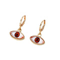 Gold Tone Realistic Eyeball Huggie Drop Earrings in Six Colors view 5