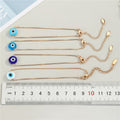 Gold Tone Round Glass Evil Eye Chain Anklets in Four Colors view 5