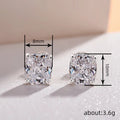 Rectangular Clear Stone Stud Earrings In Silver Tone view 5