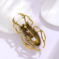 Blue Gold Tone Beetle Crystal Two Designs Metal Brooch Pin view 4