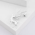 Polished Antlered Deer Brooch in Gold or Silver Tone view 3