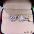 Silver Tone Sunburst Clear Stone Stud Earrings Polished Metal Jewelry view 4