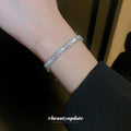 Silver Tone Tennis Bracelet In Three Clear Stone Cuts view 2