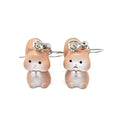 Miniature Resin Pig Cat Frog and Animal Hook Earrings in Twelve Designs view 12
