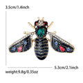 Jeweled Bee Metal Brooch with Black Enamel Bee with Multicolor Stones and Gold-tone Trim view 6