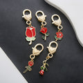 Five-Piece Red Rose and Heart Lobster Clasp Charm Assortment view 4