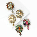 Rhinestone Cluster Teardrop Pendant Brooch Five Color Pin view 2