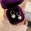 Crystal Halo Pearl Drop Earrings Decorative Jewelry Design view 2