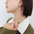 Irregular Wavy Sculptural Metal Stud Earrings Gold Steel view 6
