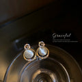 Gold Tone Opalescent Geometric Earrings in Six Designs view 8