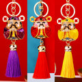Wealth God and Longevity God Tassel Keychains in Five Pictured Colors view 1