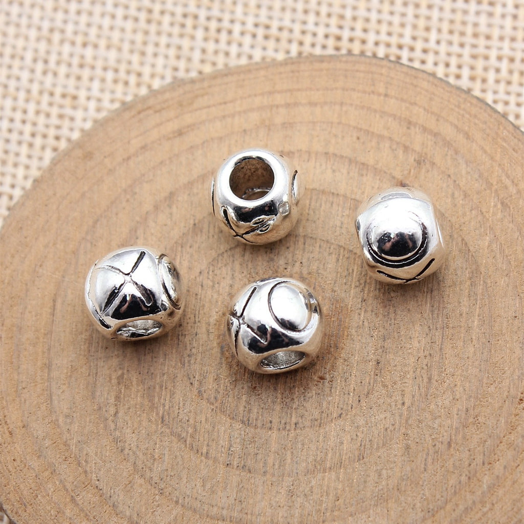 9.5x9.5x7.9mm 2.1g Antique Silver Zinc Alloy XO Large Hole Beads for DIY Bracelet Necklace Jewelry Making
