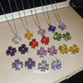 Crystal Flower Stud Earrings Pendant Necklaces Multicolor view 1