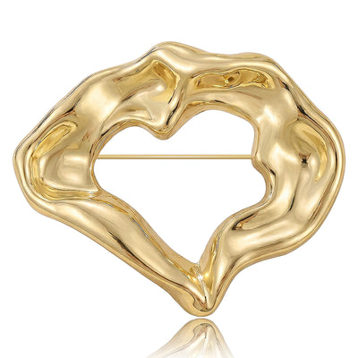 光面不规则心形环 brooch shown from the front on a white background