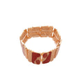 Enamel Abstract Panel Stretch Bracelets Hammered Metal 4 Colors view 5