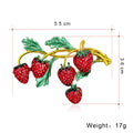 Red Green Strawberry Enamel Metal Brooch Pin for Jackets and Lapels view 2