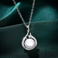 Silver Pearl Wave Drop Earrings And Pendant Necklace view 6