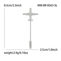 Pavé Crystal Airplane Stick Pin Brooch Gold Silver view 4
