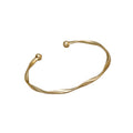 Twisted Metal Open Cuff Bracelet In Four Polished Colors view 5