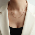 Double Layer Y Lariat Side Chain Necklace Long Tassel view 7