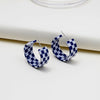 Blue Checker Hoops