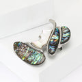 Abalone Shell Silhouette Lady Brooch with Wide Hat view 3