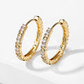 Gold X Cross Pavé CZ Mini Hoop Huggie Earrings Pair view 1