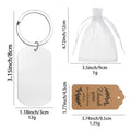Blank Rectangle Dog Tag Metal Keychain Silver Engraving view 2