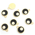 Black Number Eight Ball Charms in Gold and Silver Tones view 5