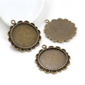 Loop Petal Round Pendant Bezel Blank for Cabochon Craft view 2