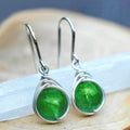 Oval Opalescent Thread-Wrapped Drop Earrings In Nine Colors view 8