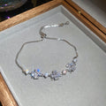 Crystal Flower Chain Bracelets Five Color Metal Styles view 7
