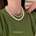 White Pearl Necklace Six Styles Strands Heart and Bamboo view 2